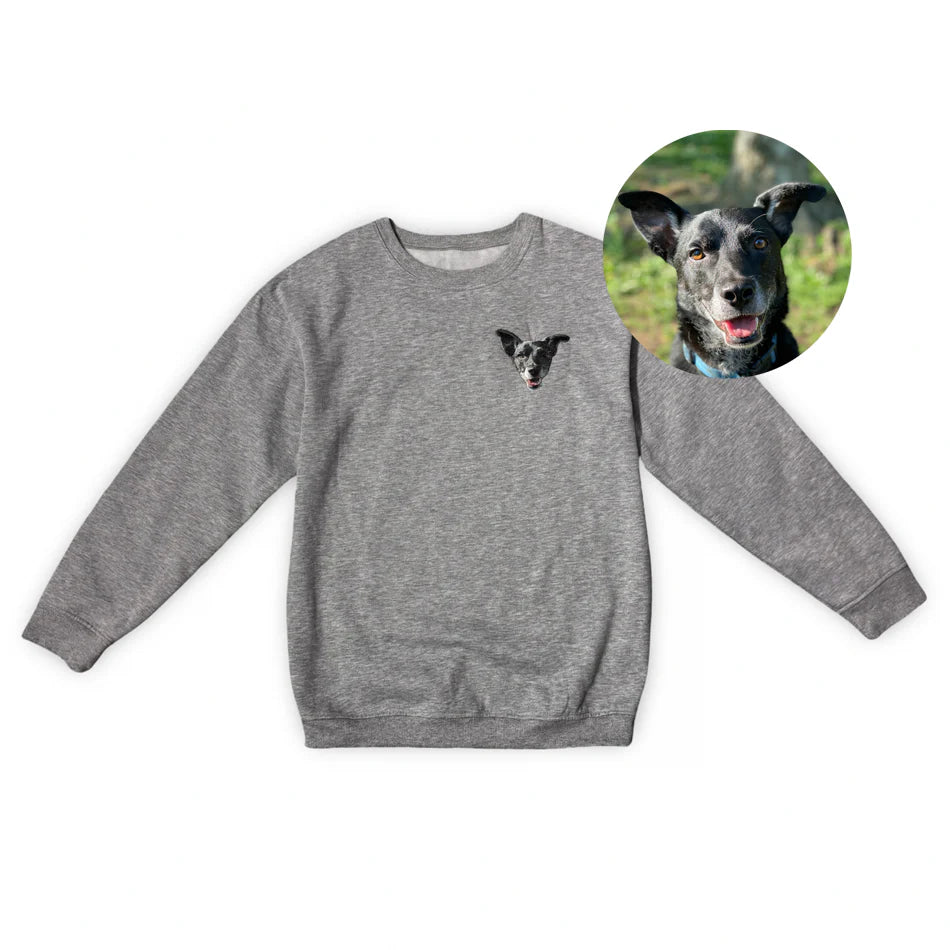 Custom Embroidered Crewneck With Your Pet's Face